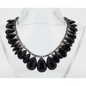 NWT 245 Lee Angel Women's Black Resin Teardrop Toggle Necklace